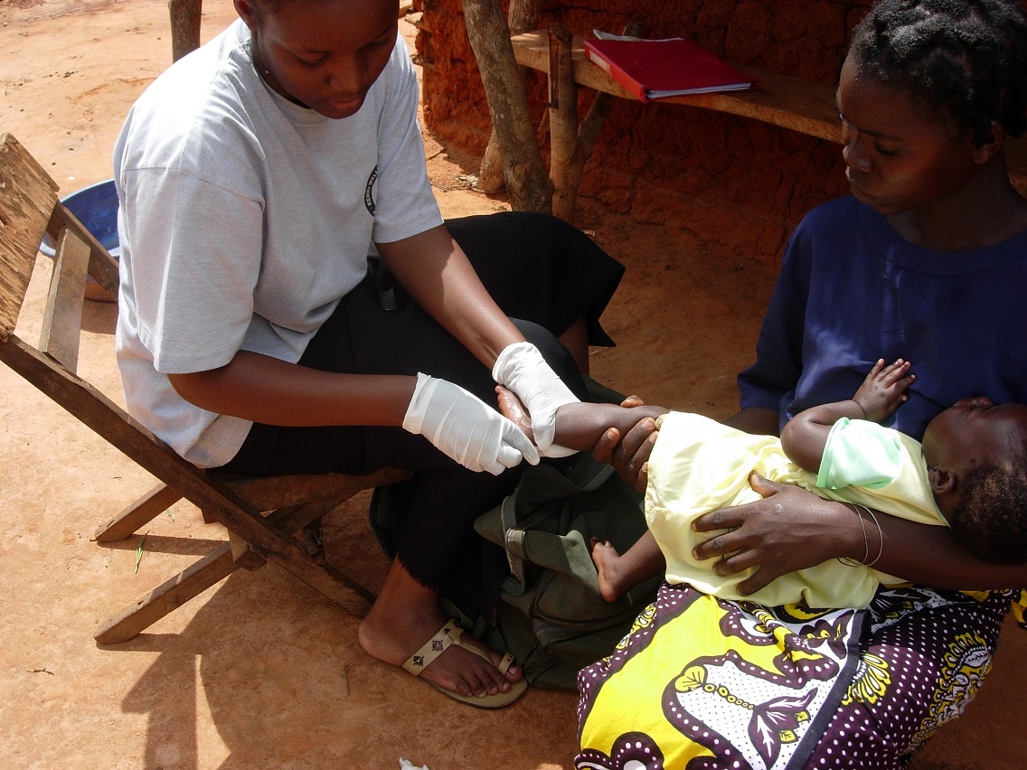 Taking blood samples in Kenya