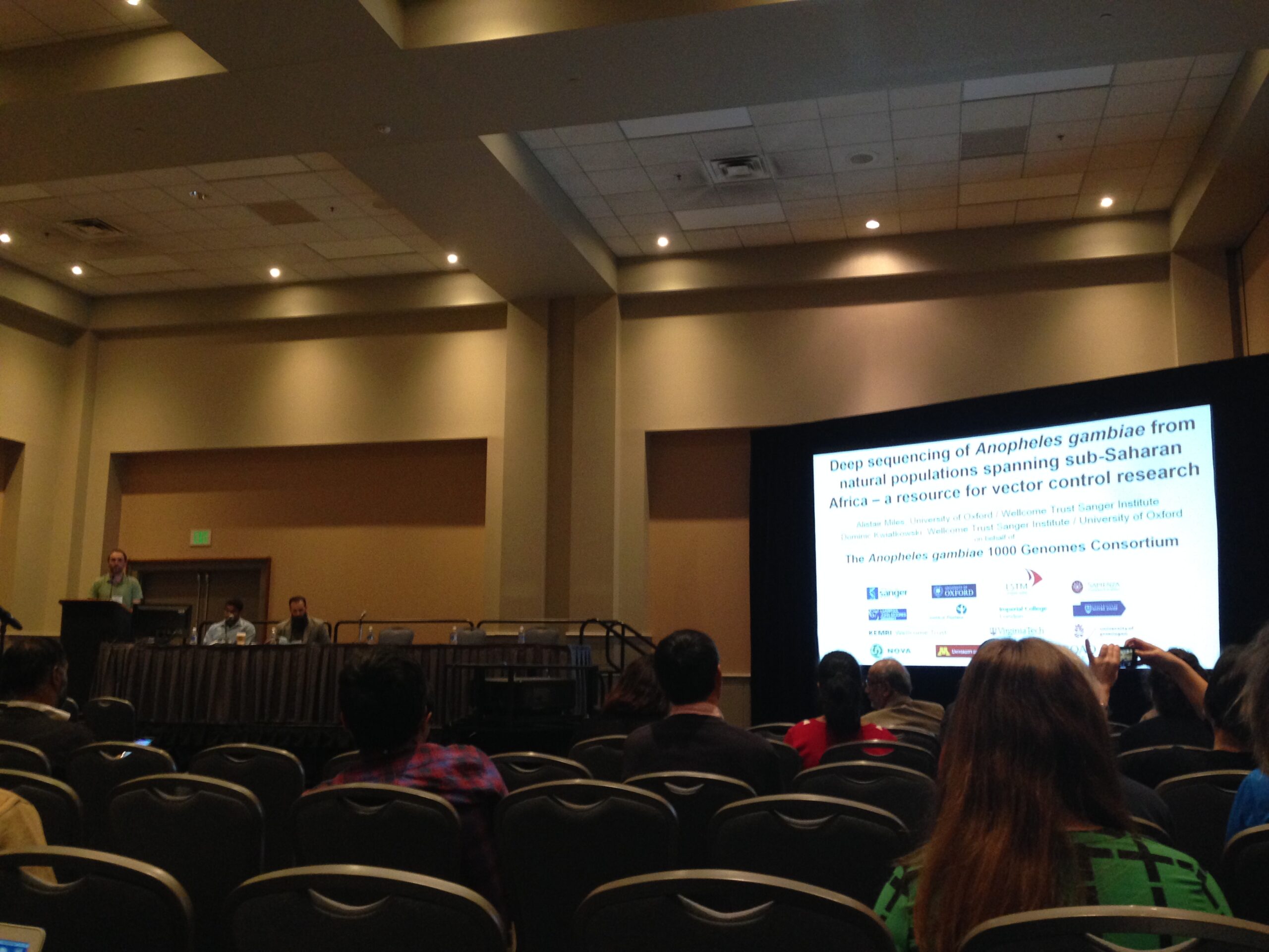 Alistair Miles presenting Ag1000G findings at ASTMH 2015. Photo credit: Rachel Giaccomantonio.