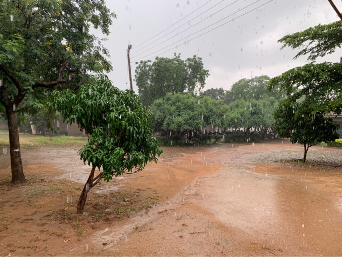 Heavy rains in the Navrongo Health Research Centre (NHRC), Navrongo, Upper East Region, Ghana.